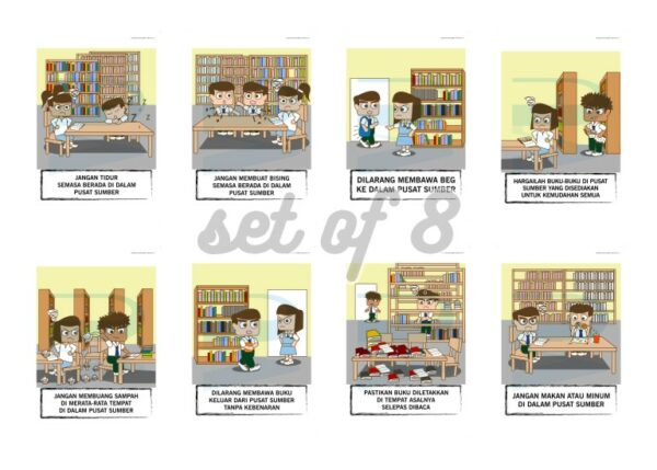 Peraturan Di Pusat Sumber (set of 8) - SM