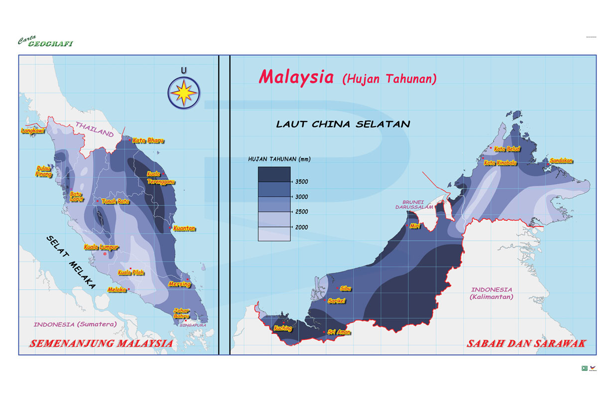 Taburan Map Example Malaysia Hujan Tahunan - Progressive Scientific Sdn. Bhd.