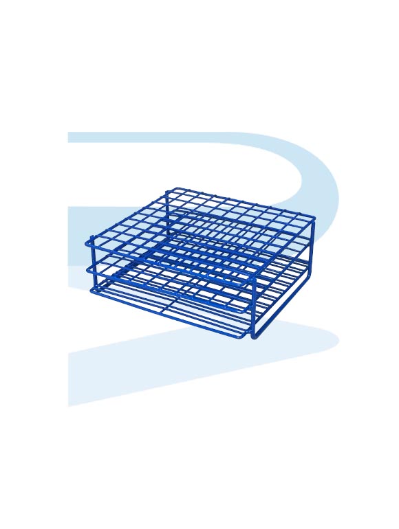 Test Tube Rack, Epoxy Wire, Blue, Ø15mm x 100 holes
