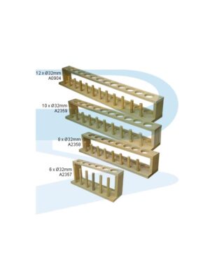 Group_A2357_A2358_A2359_A0904_Rack-Boiling-Tube-D32mm-Wooden-economy Test Tube Rack, Wooden, Ø32mm, Economy (6 holes/ 8 holes/ 10 holes/ 12 holes)