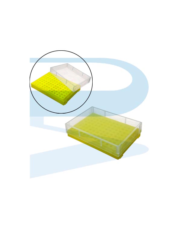 P0323_Rack-Micro-Centrifuge-Tube-96-places-w-Cover-PP Micro Centrifuge Tube Rack, PP, 96 places, for 0.2ml tubes