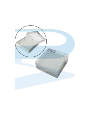 P0338-Rack-Cryovial-Tubes-2ml-81-places-separated-Cover-PP Cryovial Tube Rack 2ml, 81 places, PP