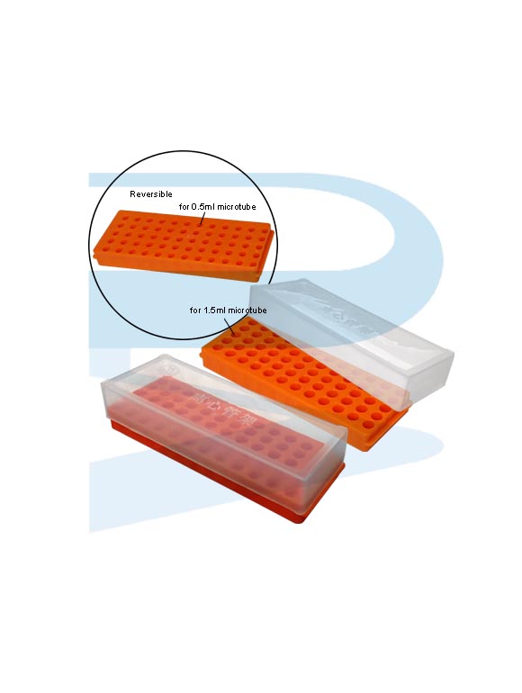 P0584_Rack-Micro-Centri-Tube-60-places-w-Cover-PP Micro Centrifuge Tube Rack, PP, 60 places, for 0.5/1.5ml tubes