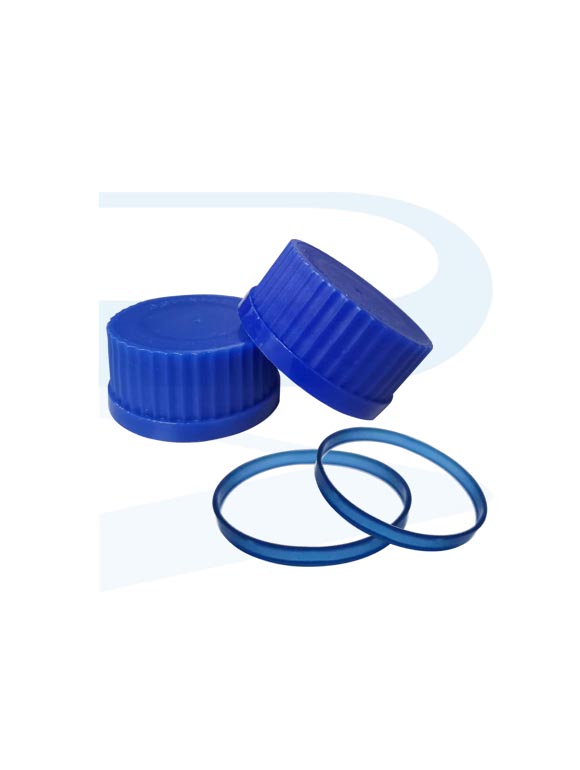 Lab bottle Blue Screw Cap GL45 with Pour Ring, BOMEX