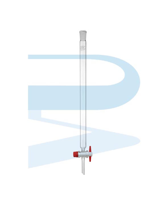 Chromatography column with PTFE stopcock, with socket, IWAKI