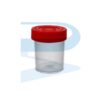 Urine Container 60ml, red cap, without label, non-sterile, PP